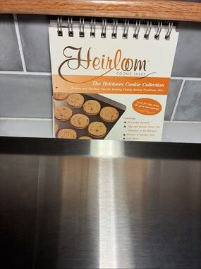 Stainless Cookie Sheet - Silver with recipe book.  Heirloom.